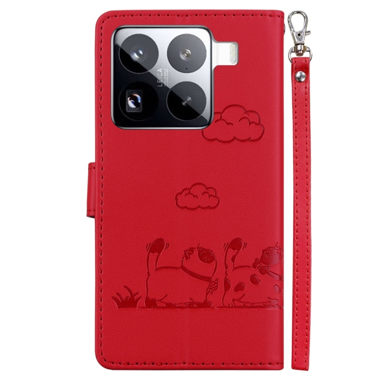 For Xiaomi 15 Pro Cute Cats RFID Leather Phone Case