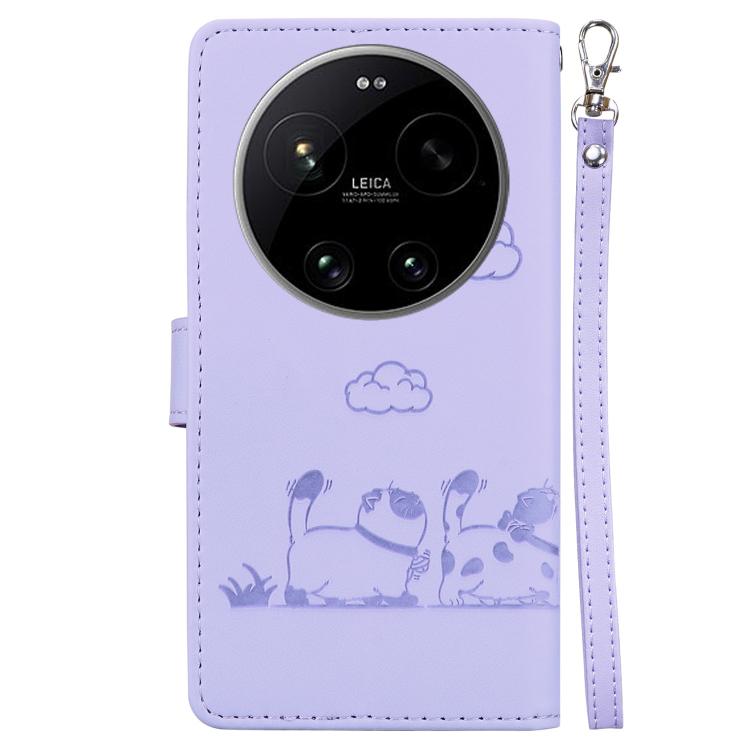 For Xiaomi 17 Ultra Cute Cats RFID Leather Phone Case