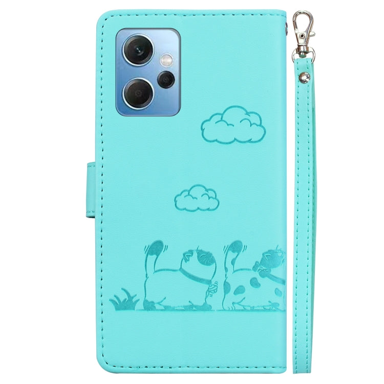 For Redmi Note 12 4G Global Cute Cats RFID Leather Phone Case