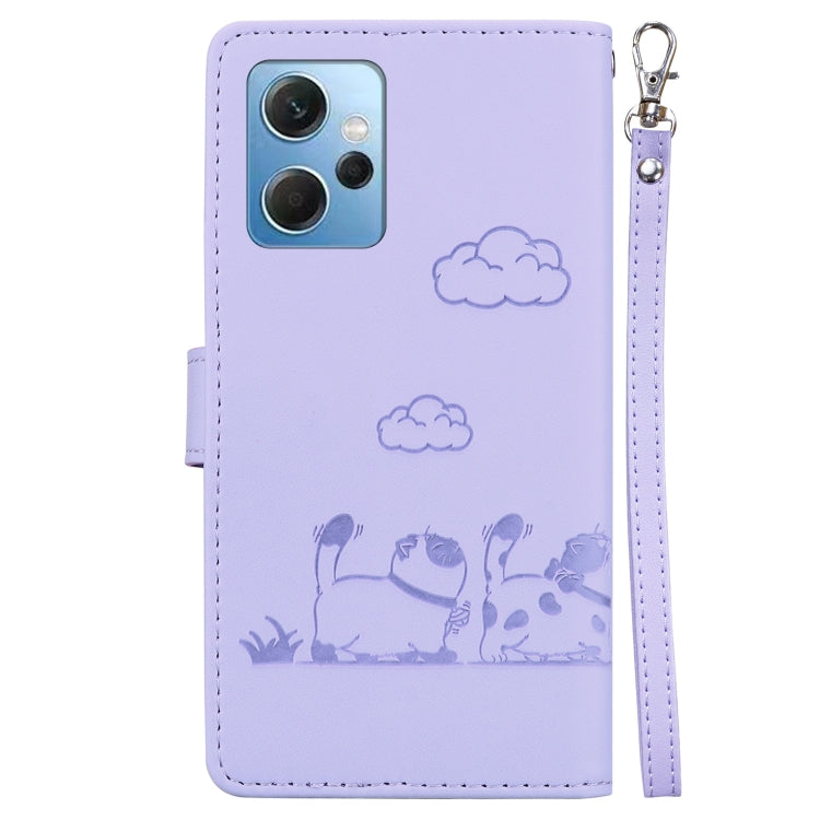For Redmi Note 12 4G Global Cute Cats RFID Leather Phone Case