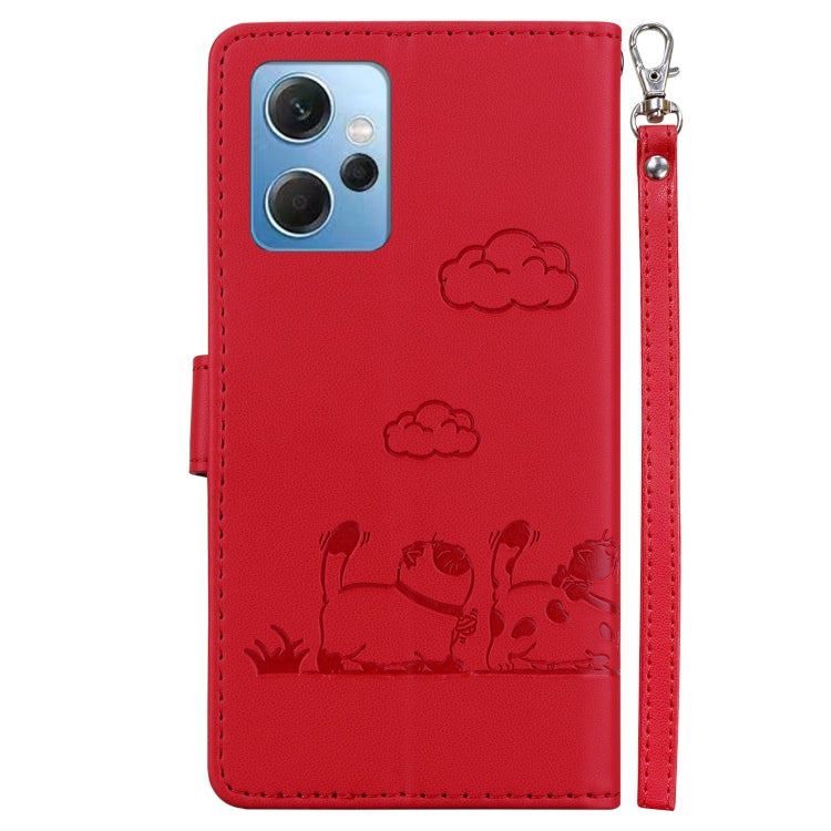 For Redmi Note 12 4G Global Cute Cats RFID Leather Phone Case