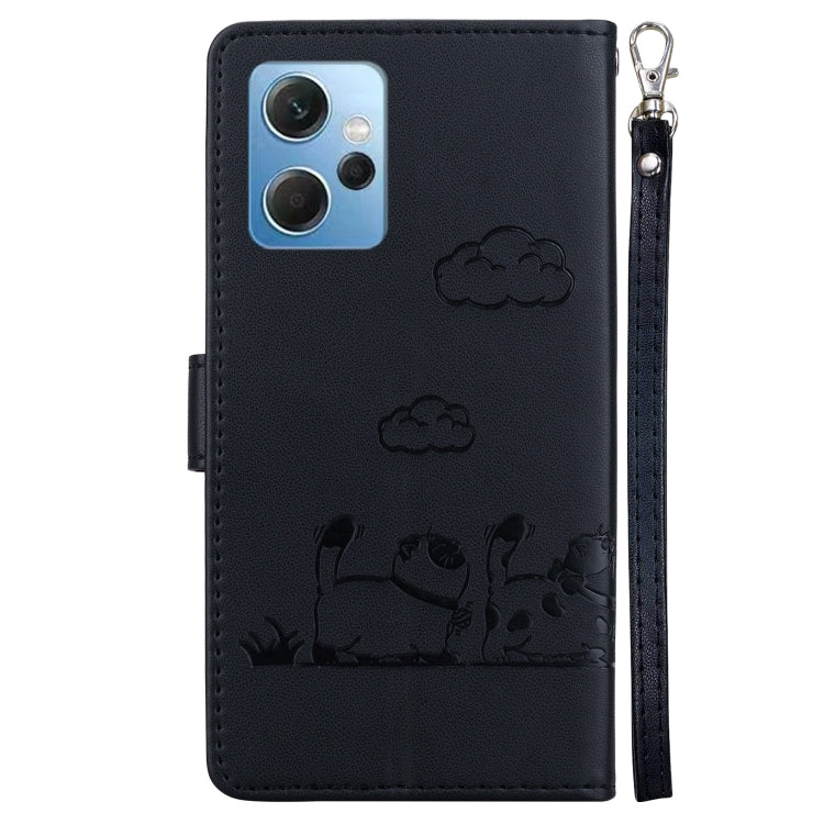 For Redmi Note 12 4G Global Cute Cats RFID Leather Phone Case