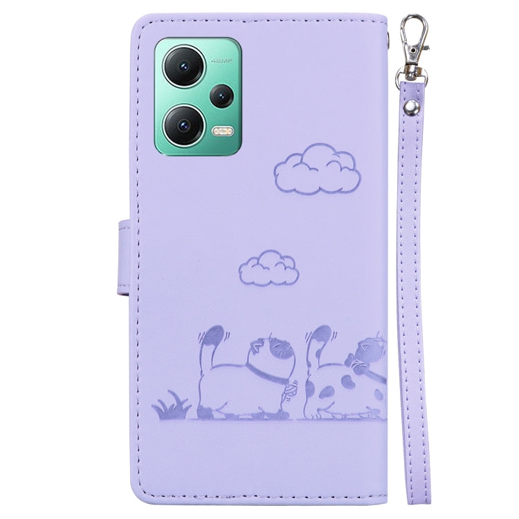 For Redmi Note 12 5G Global Cute Cats RFID Leather Phone Case
