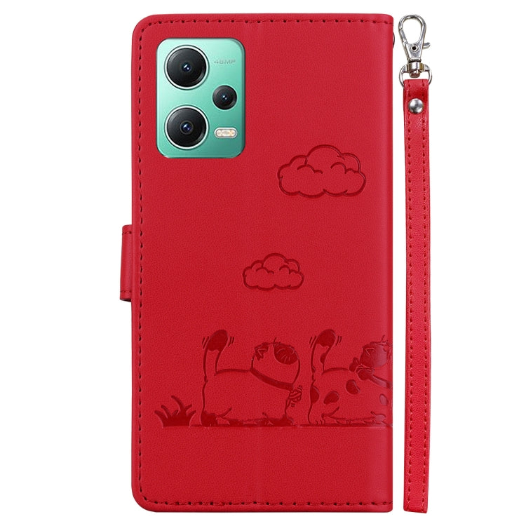 For Redmi Note 12 5G Global Cute Cats RFID Leather Phone Case
