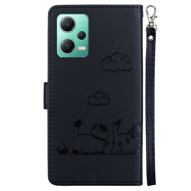 For Redmi Note 12 5G Global Cute Cats RFID Leather Phone Case