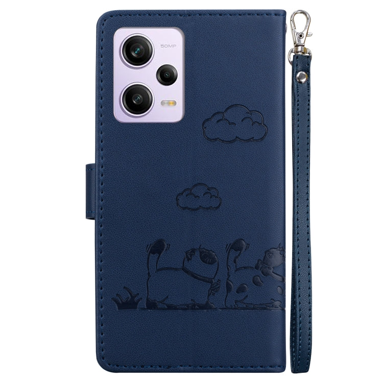 For Redmi Note 12 Pro 5G Global Cute Cats RFID Leather Phone Case