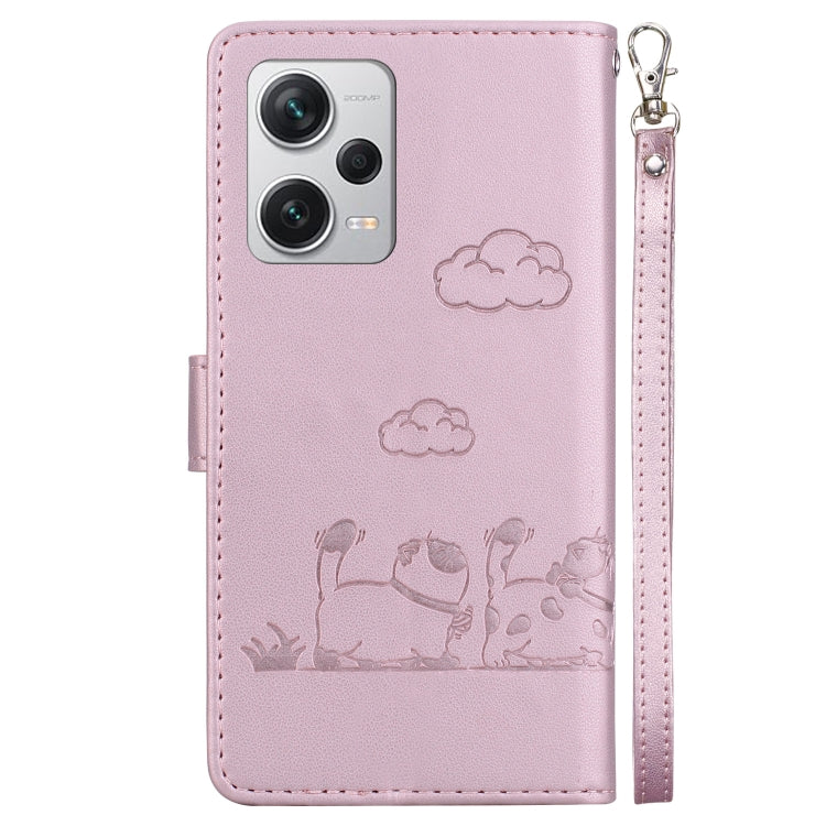 For Redmi Note 12 Pro+ Global Cute Cats RFID Leather Phone Case