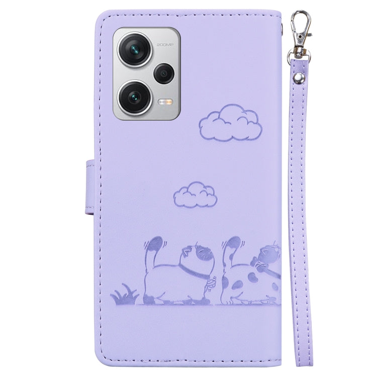 For Redmi Note 12 Pro+ Global Cute Cats RFID Leather Phone Case