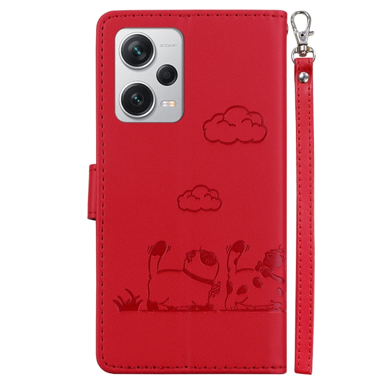 For Redmi Note 12 Pro+ Global Cute Cats RFID Leather Phone Case