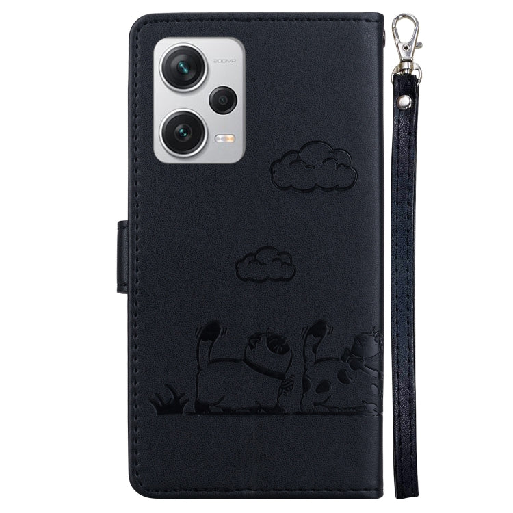For Redmi Note 12 Pro+ Global Cute Cats RFID Leather Phone Case