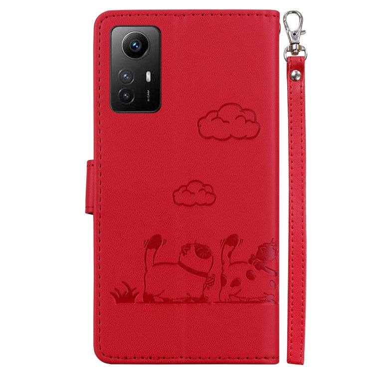 For Redmi Note 12S Cute Cats RFID Leather Phone Case