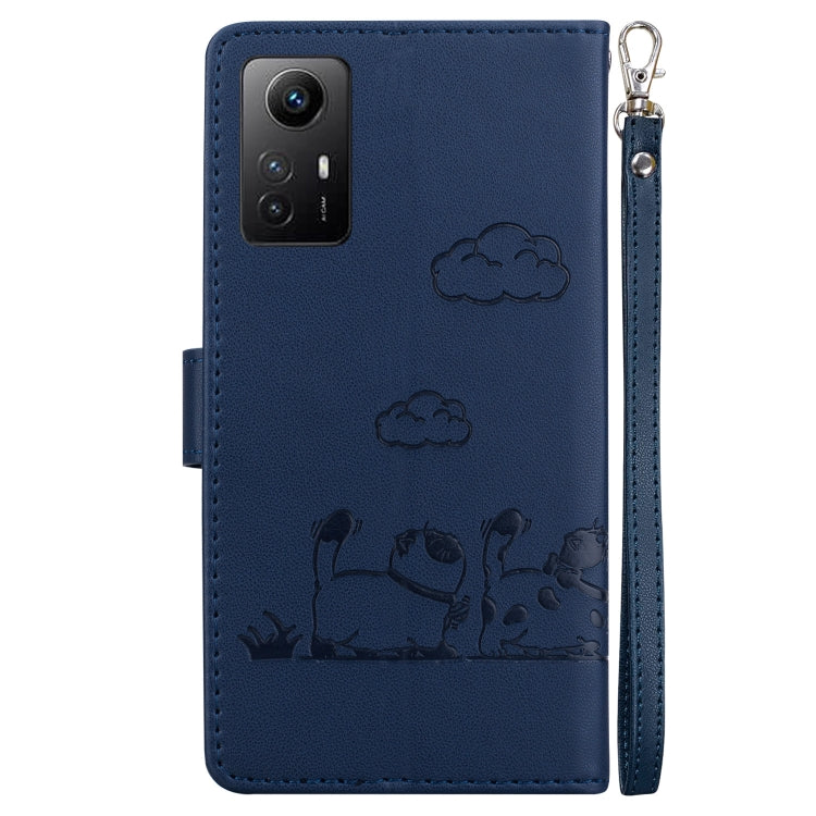 For Redmi Note 12S Cute Cats RFID Leather Phone Case