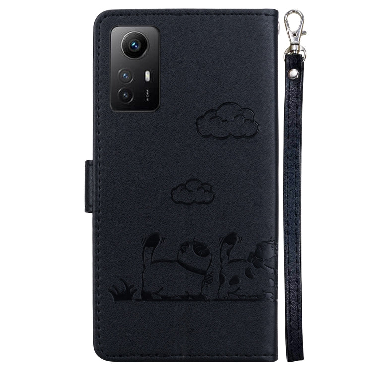 For Redmi Note 12S Cute Cats RFID Leather Phone Case