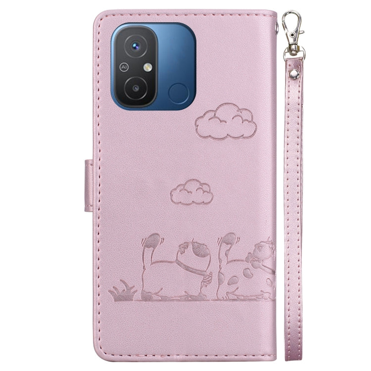 For Redmi 12C / 11A Cute Cats RFID Leather Phone Case