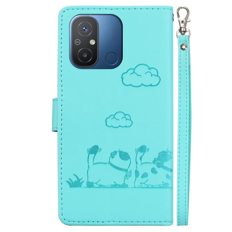 For Redmi 12C / 11A Cute Cats RFID Leather Phone Case