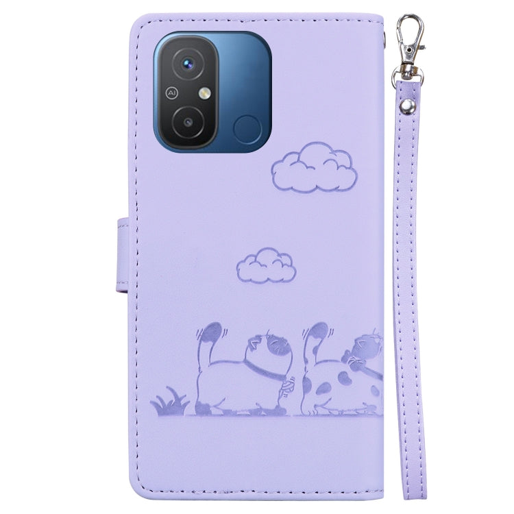 For Redmi 12C / 11A Cute Cats RFID Leather Phone Case