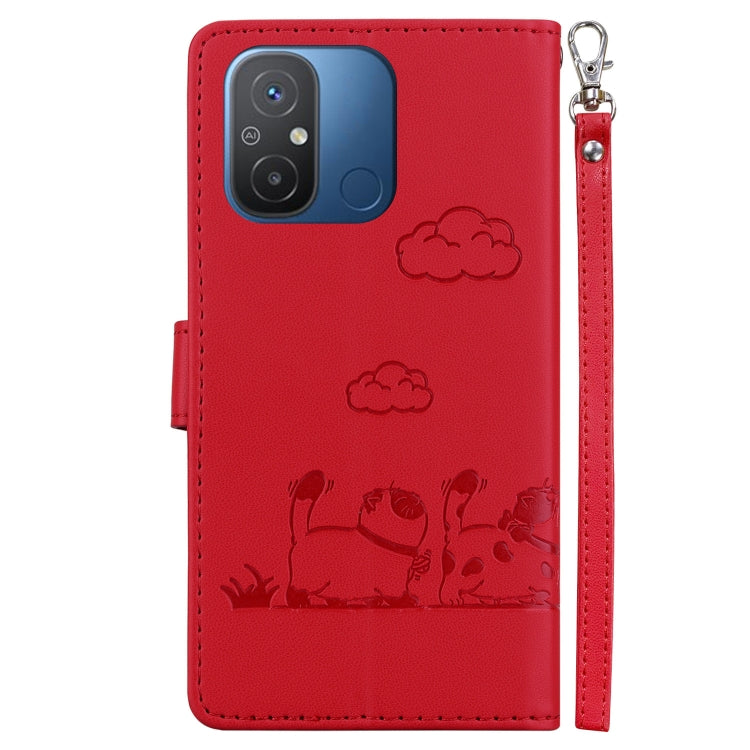 For Redmi 12C / 11A Cute Cats RFID Leather Phone Case