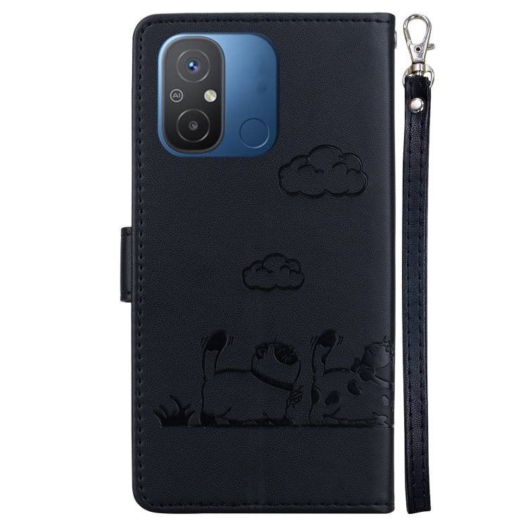 For Redmi 12C / 11A Cute Cats RFID Leather Phone Case