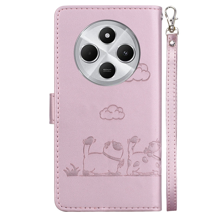 For Redmi 14C 4G Cute Cats RFID Leather Phone Case