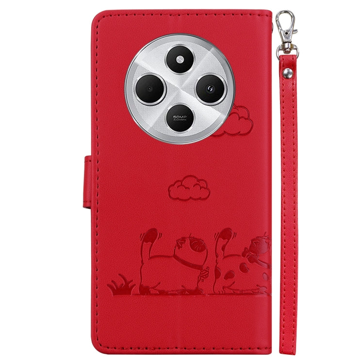 For Redmi 14C 4G Cute Cats RFID Leather Phone Case