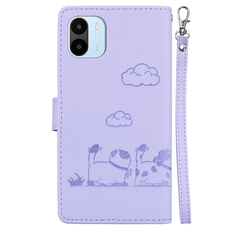 For Redmi A1 / A2 Cute Cats RFID Leather Phone Case