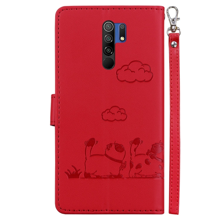 For Redmi 9 / 9 Prime Cute Cats RFID Leather Phone Case