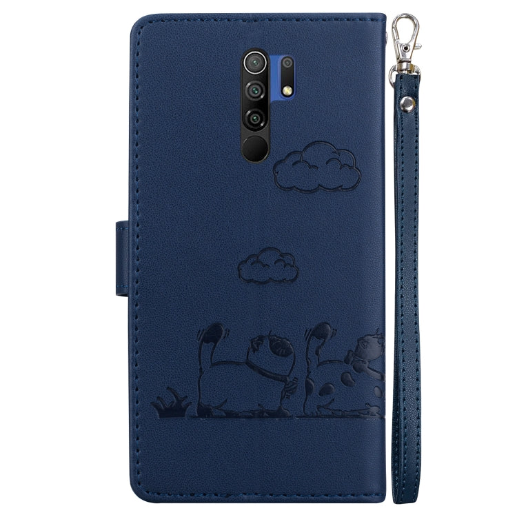 For Redmi 9 / 9 Prime Cute Cats RFID Leather Phone Case