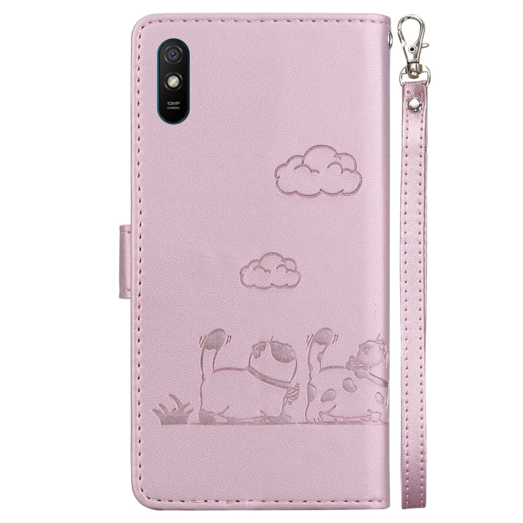 For Redmi 9A / 9i Sport Cute Cats RFID Leather Phone Case