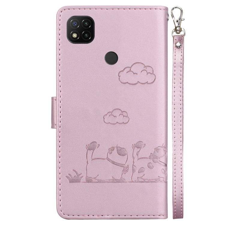 For Redmi 9C / 9 Activ Cute Cats RFID Leather Phone Case