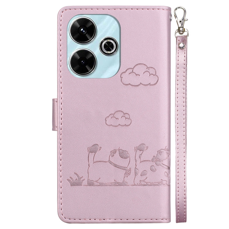 For Redmi 13 4G Cute Cats RFID Leather Phone Case