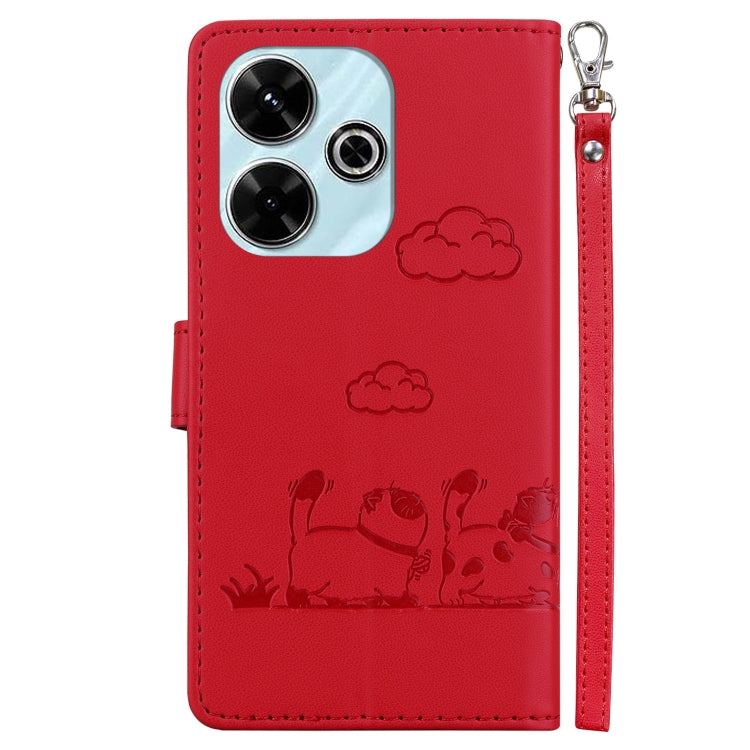 For Redmi 13 4G Cute Cats RFID Leather Phone Case
