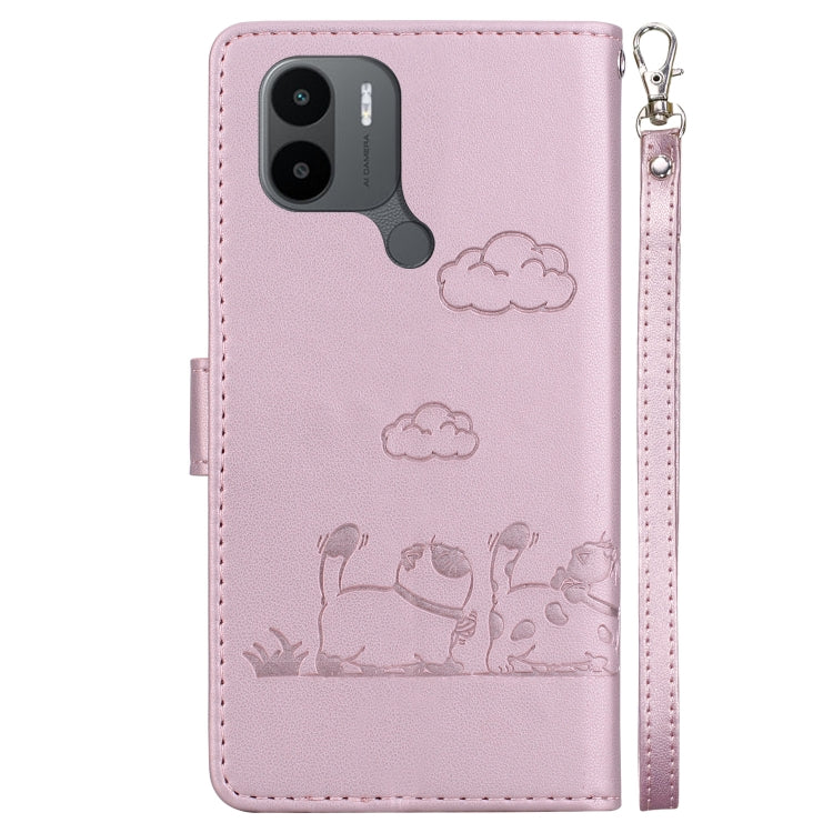For Redmi A1+ 4G Global Cute Cats RFID Leather Phone Case