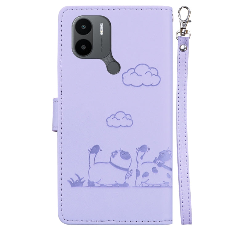 For Redmi A1+ 4G Global Cute Cats RFID Leather Phone Case