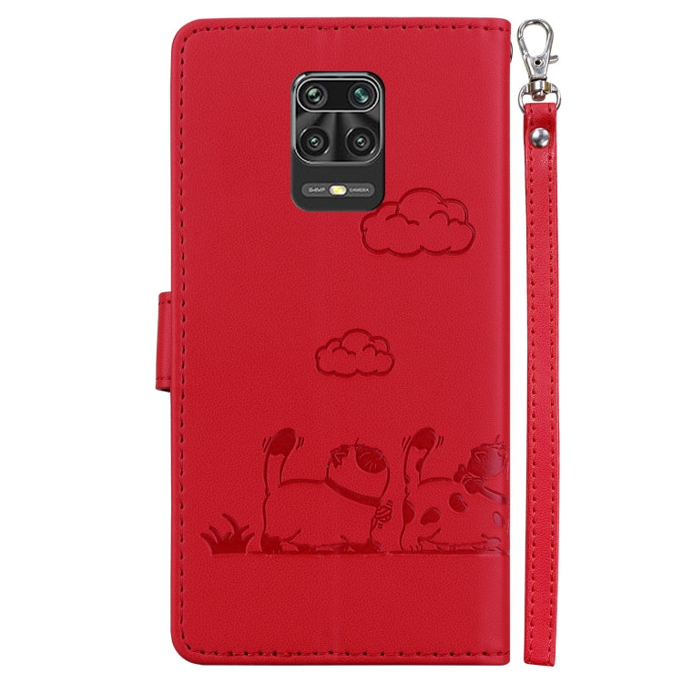 For Redmi Note 9 Pro Cute Cats RFID Leather Phone Case