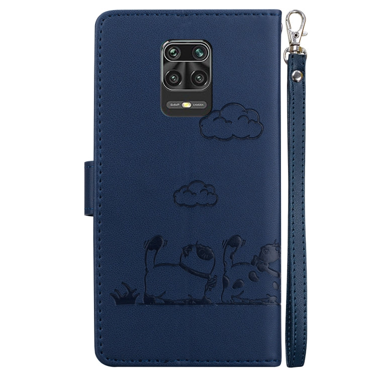 For Redmi Note 9 Pro Cute Cats RFID Leather Phone Case