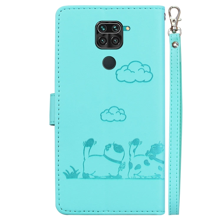 For Redmi Note 9 / 10X 4G Cute Cats RFID Leather Phone Case