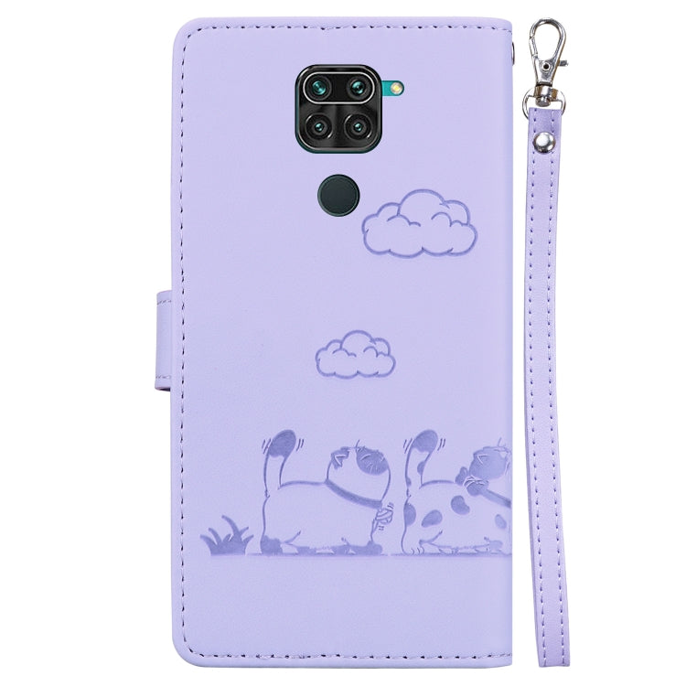 For Redmi Note 9 / 10X 4G Cute Cats RFID Leather Phone Case