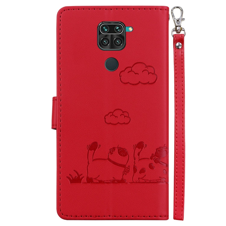 For Redmi Note 9 / 10X 4G Cute Cats RFID Leather Phone Case