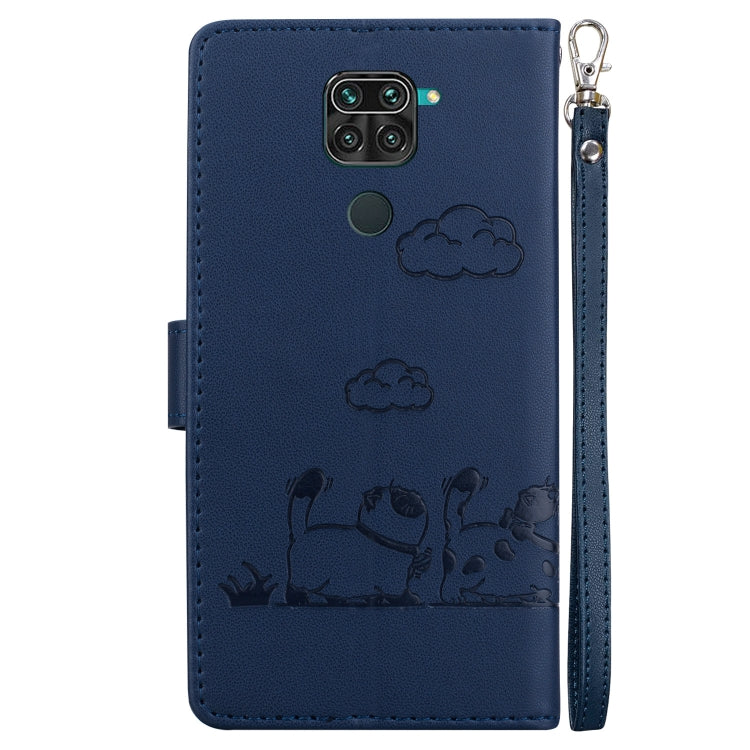 For Redmi Note 9 / 10X 4G Cute Cats RFID Leather Phone Case