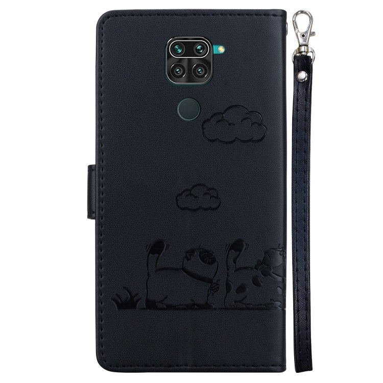 For Redmi Note 9 / 10X 4G Cute Cats RFID Leather Phone Case
