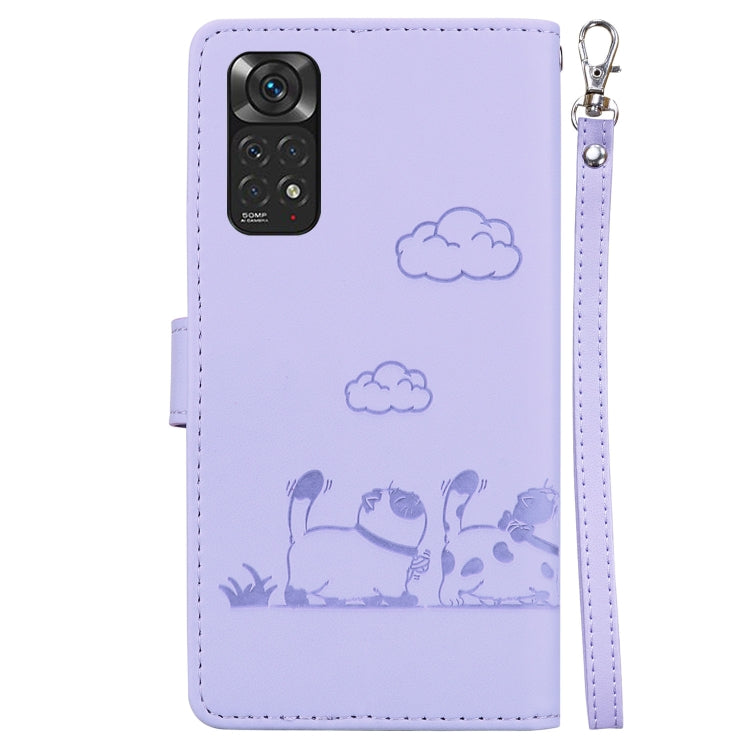For Redmi Note 11 Global Cute Cats RFID Leather Phone Case