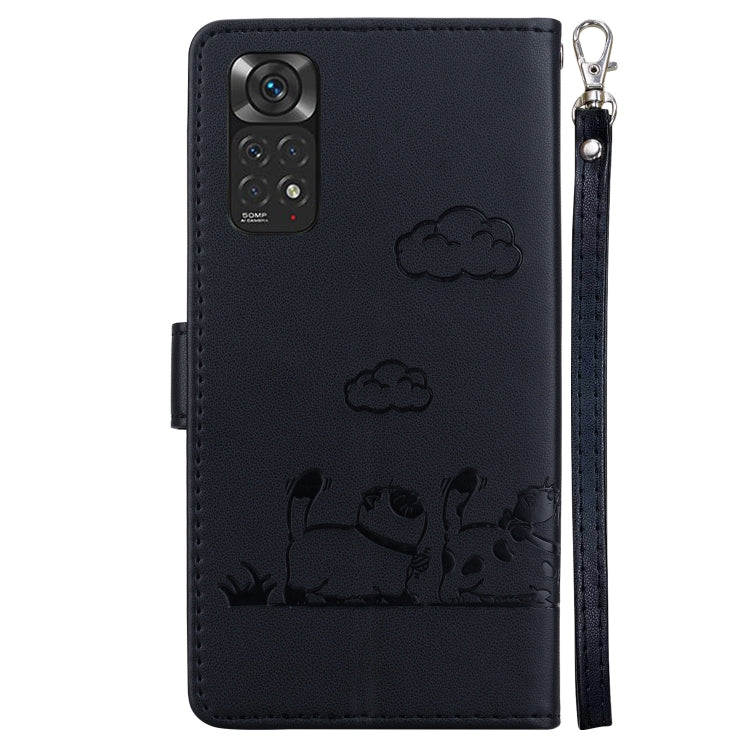 For Redmi Note 11 Global Cute Cats RFID Leather Phone Case