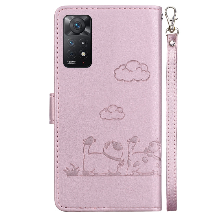 For Redmi Note 12 Pro 4G Cute Cats RFID Leather Phone Case