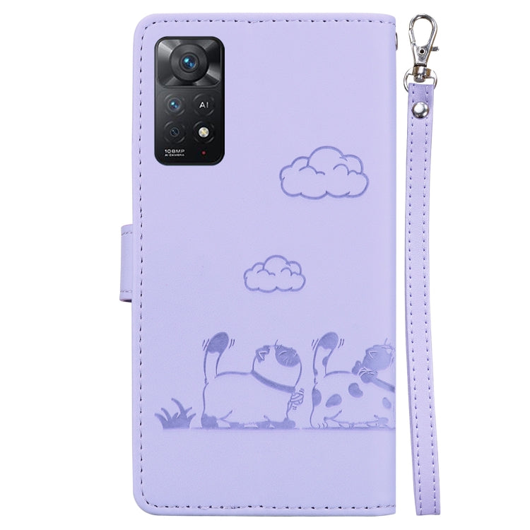 For Redmi Note 12 Pro 4G Cute Cats RFID Leather Phone Case