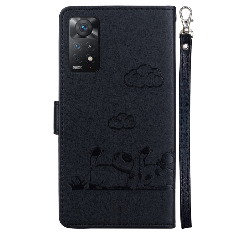 For Redmi Note 12 Pro 4G Cute Cats RFID Leather Phone Case