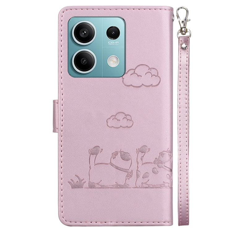 For Redmi Note 13 5G Cute Cats RFID Leather Phone Case