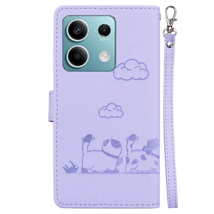 For Redmi Note 13 5G Cute Cats RFID Leather Phone Case