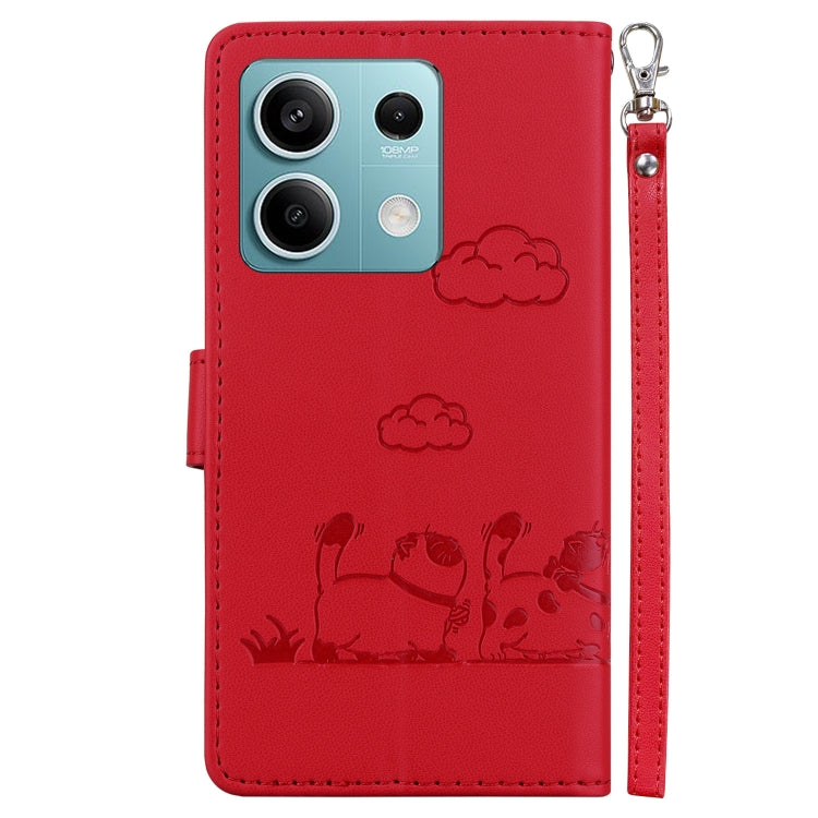 For Redmi Note 13 5G Cute Cats RFID Leather Phone Case