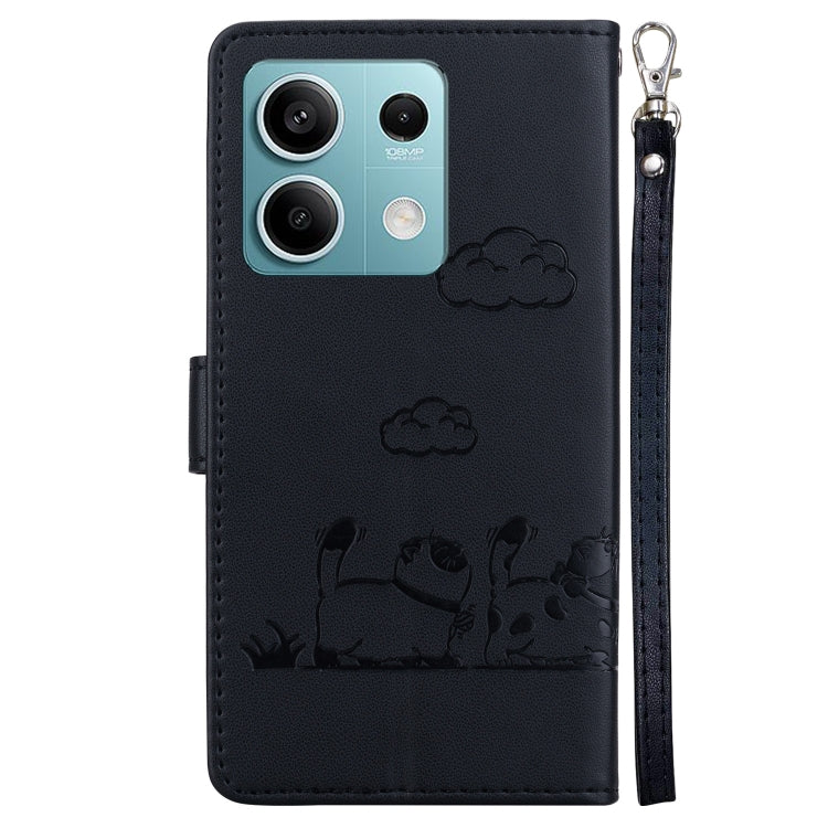For Redmi Note 13 5G Cute Cats RFID Leather Phone Case