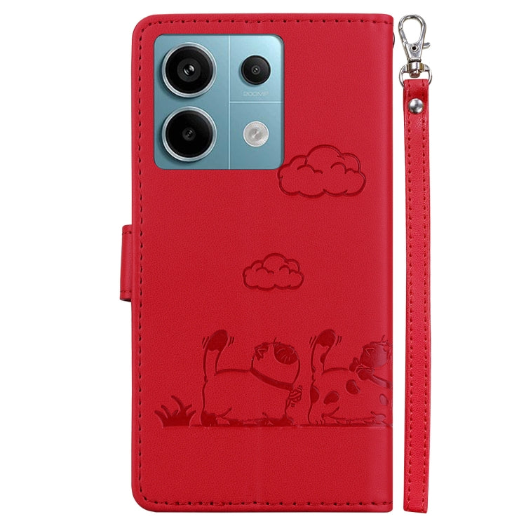 For Redmi Note 13 Pro 5G Cute Cats RFID Leather Phone Case